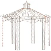 vidaXL Tuinpaviljoen 4 m ijzer antiekbruin
