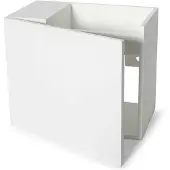 Luca Fonteinmeubel 38x22x32 cm zonder kraangat rechts softclose van solid surface mat wit