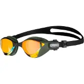 Arena Unisex Cobra Tri Zwembril voor Triatlon en Fitness, Anti-Fog Spiegel Lens, Geel Koper/Leger
