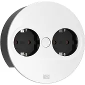 Bachmann TWIST 2, meerwegstekker met 2 stopcontacten en 2 meter kabel, matwit