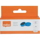 Nobo Whiteboard-magneten Blauw 0.8 kg draagkracht 32 mm 10 Stuks