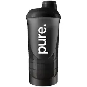 Pure Shakebeker Double Smart Smoke Black - 600+350ml - Smoke Zwart
