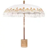 vidaXL Balinese parasol met basis Crèmekleurig 215 x 215 x 260 cm