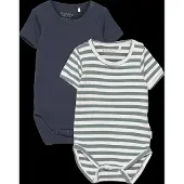Minymo Rompertje/body beige / duifblauw / donkerblauw