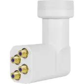 Megasat HD-Profi Quattro-LNB Feed-opname: 40 mm vergulden aansluiting, Weerbestendig Wit