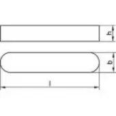 Toolcraft 138807 Inlegspieën DIN 6885 Staal 5 stuk(s)