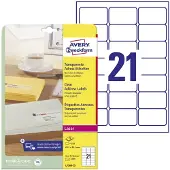 Avery-Zweckform Transparante adresetiketten L7560-25 (N/A ),Transparant, Rechthoek, Afgeronde hoeken, 525 stuk(s), Permanent hechtend
