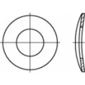 Toolcraft 1060534 Veerschijf Binnendiameter: 17 mm DIN 137 RVS 250 stuk(s)