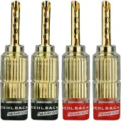 OEHLBACH 3021 Luidsprekerconnector Stekker, recht Rood, Zwart 4 stuk(s) Piece