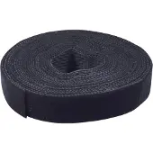 Value Klittenband op rol, 10mm, zwart, 25 m