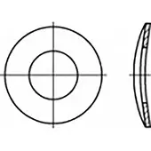 Toolcraft TO-6854466 Veerschijf Binnendiameter: 8 mm DIN 137 Verenstaal 1000 stuk(s)