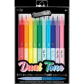 Ooly - Dual Tone - Double-ended brush marker - 12 Dubbelzijdige penseel stiften