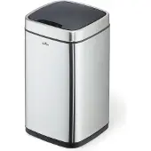 Durable 342123 342123 Afvalbak 12 RVS (l x b x h) 240 x 240 x 430 mm Zilver Met One-Touch-dekselopener 1 stuk(s)