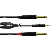 Cordial 1,5 m REAN Connector 3,5 mm/ 2 x 6,3 mm Klinke Y-Kabel