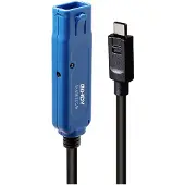 Lindy USB-kabel USB 3.2 Gen1 USB-A vrouwelijk, USB-C mannelijk 5.00 m zwart/blauw 43380