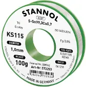Stannol KS115 Soldeertin, loodvrij Spoel Sn99,3Cu0,7 ROM1 100 g 1 mm