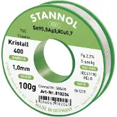 Stannol Ecology TS Soldeertin, loodvrij Spoel Sn95,5Ag3,8Cu0,7 REL0 100 g 1 mm