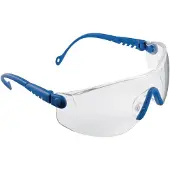 Honeywell veiligheidsbril Op-Tema, EN 166-1FT, blauwe veren, helder PC-glas, verstelbaar, FLEXICORD-bandje