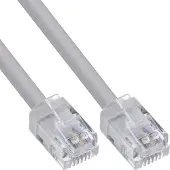 InLine RJ12 telecom kabel | rond | koper | grijs | 20 meter