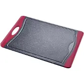 Westmark Snijplank, met sapgeul, antislip en mesvriendelijk, snijoppervlak: 43 x 30,5 cm, granietlook, kunststof, antraciet/rood, 62172270