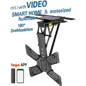 My Wall TV-plafondbeugel | tot 65 inch | gemotoriseerd | inklapbaar en draaibaar | app en afstandsbediening | zwart