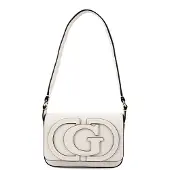 GUESS Dames Ruby schoudertas met flap gebroken wit (OSFA), Casual, Polyurethaan HWNG9740190