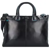 Piquadro Blue Square Aktentas Leder 42 cm Laptopvak zwart