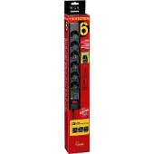 Eaton Power strip/Surge protector - Protection Strip 6 Tel FR - PS6TF - 6 French sockets + 1 RJ telephone socket - Black