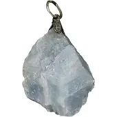 Ruben Robijn Calciet blauw edelsteen hanger ruw
