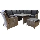 AVH-Collectie Bilbao hoek dining loungeset 6 delig grijs