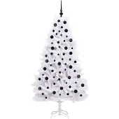 vidaXL Kunstmatige Hinged Kerstboom Wit 180 cm PVC en Staal