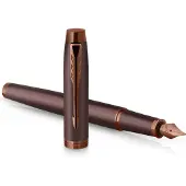 Parker IM Monochrome vulpen | blauwe inkt | bordeauxrode afwerking en details | medium punt | met geschenkdoos