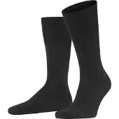 Falke Airport eenkleurig wol katoen sokken heren grijs - maat 49-50