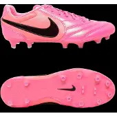 Nike Tiempo Ligera Pro Gras Voetbalschoenen (FG) Felroze Zwart