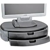 Roline ergonomische trendy monitor standaard/verhoger met lades / zwart/zilver