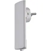 Evoline 1510.0000.0300 Aardingscontact platte stekker, kunststof, met verwijderingshulp 2, Kabels + Stekkers, Wit