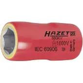 Hazet Dopsleutel · geïsoleerd 880KV-7 · 3/8 inch (10 mm) vierkant hol · Buiten-zeskant-tractieprofiel · SW 7 mm
