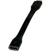 Roline USB4 Gen3x2 kabel, C-C, M/F, 8K UHD-2, 40Gbit/s, 100W, extra plat, zwart, 11,5 cm