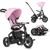 Deryan Explorer Driewieler - Duwstang - Opvouwbaar met Mandje - Roze