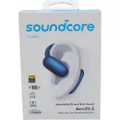 Anker Soundcore AeroFit 2 On Ear koptelefoon Bluetooth Stereo Blauw Oplaadbox