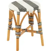 J-Line Stool rattan black/white small