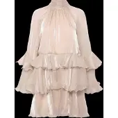 Gina Tricot mini-jurk in laagjeslook model 'Flowy frill'