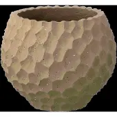 J-Line bloempot Inkepingen + Buiten zand - steen - taupe - small
