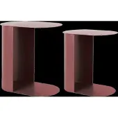 Leitmotiv Bijzettafel Set Riqueza Oval Burgundy Red (Set van 2)