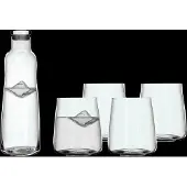 Lyngby Karaf met Glazen Zero Clear (Set van 5)