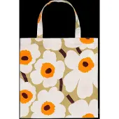 Marimekko Pieni Unikko tas 44x43 cm Beige-wit