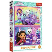 Trefl puzzel Gabby's Dollhouse - 2x24 stukjes FSC Mix 70% kinderpuzzel.