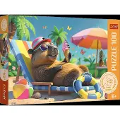 Trefl 100-delige Puzzel: Ontspannen Capibara op het Strand