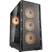Cougar 382GA50.0003 Midi-tower PC-behuizing Zwart 4 voorgeïnstalleerde ventilators, Zijvenster, Geïntegreerde verlichting