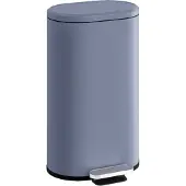 HOMCOM Trash Can-Metall, Kunststoff-36,5L x 31B x 61H cm-Grau